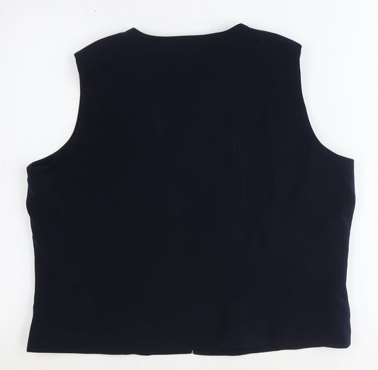 Lakeland Womens Blue Polyester Cropped Tank Size 18 V-Neck