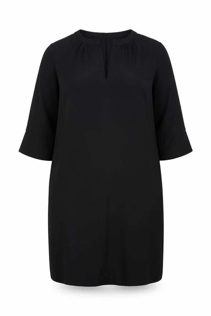 Marks and Spencer Womens Black Polyester Sheath Size 14 V-Neck Pullover
