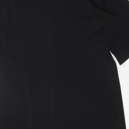Chico's Womens Black Polyester T-Shirt Dress One Size Boat Neck Pullover - 41 Inch Waist