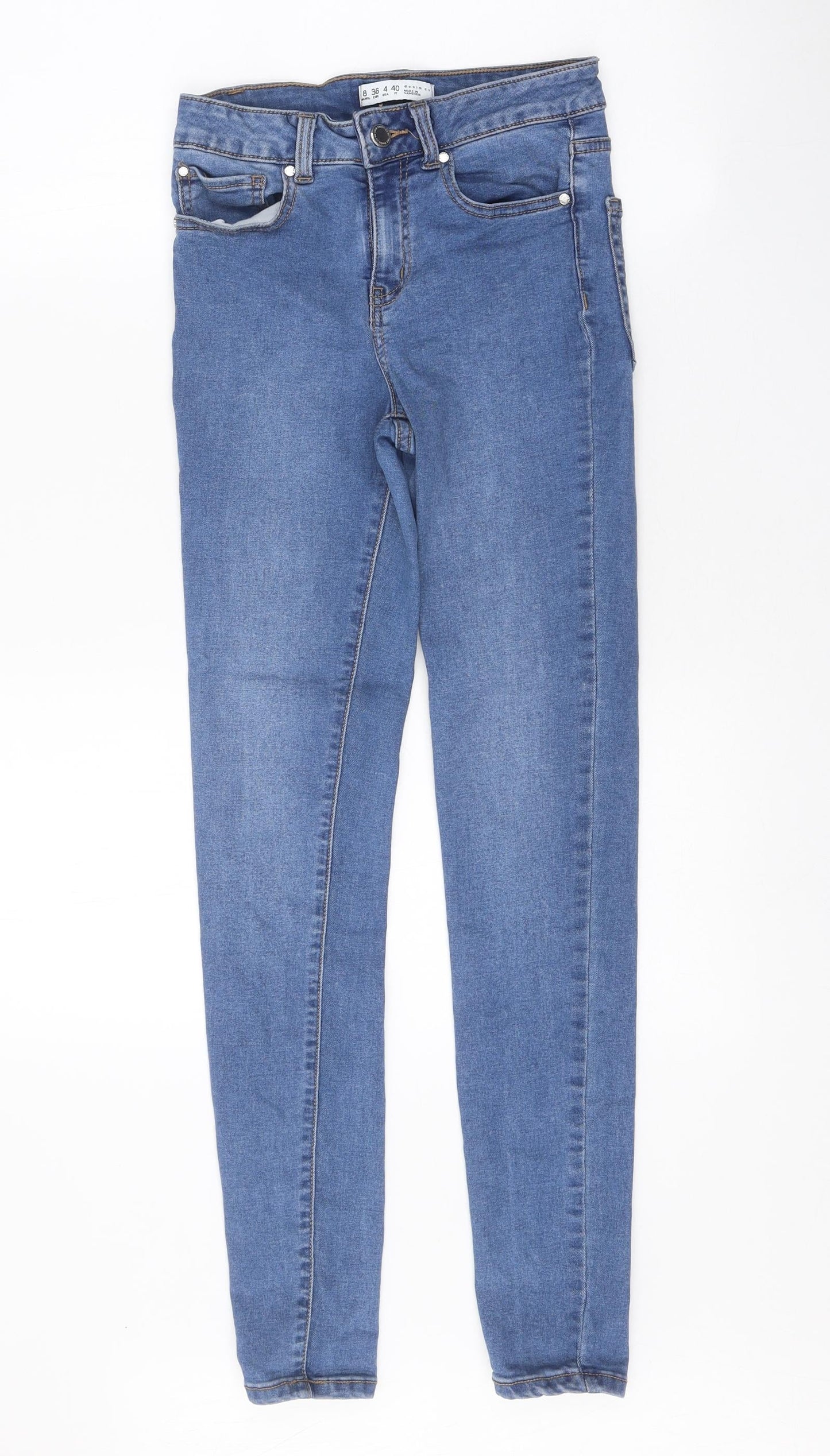 Denim & Co. Womens Blue Polyester Skinny Jeans Size 8 Regular Zip