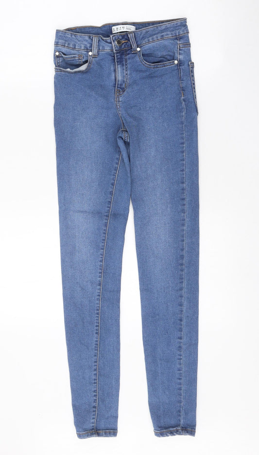 Denim & Co. Womens Blue Polyester Skinny Jeans Size 8 Regular Zip