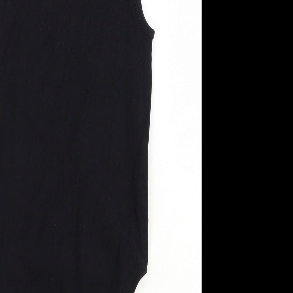Primark Womens Black Nylon Bodysuit One-Piece Size 8 Snap