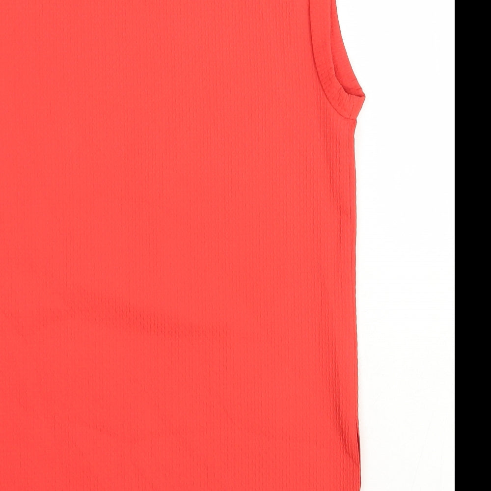 F&F Womens Red Polyester Basic Tank Size 6 Round Neck