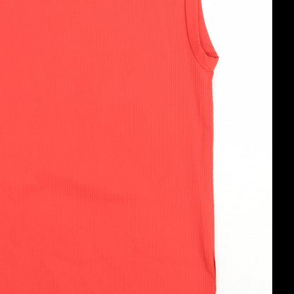 F&F Womens Red Polyester Basic Tank Size 6 Round Neck