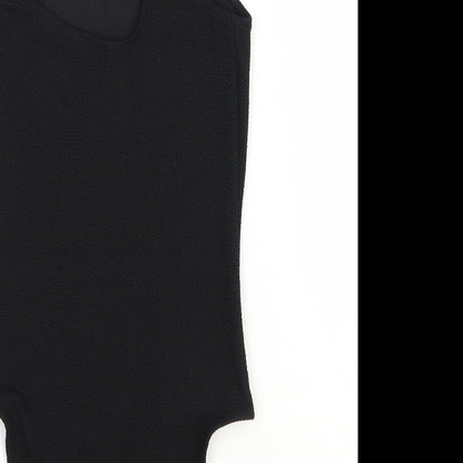 Womens UK Size One Size ASOS One-Piece Black Bodysuit