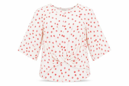 Miss Selfridge Womens White Geometric Polyester Basic Blouse Size 10 Round Neck