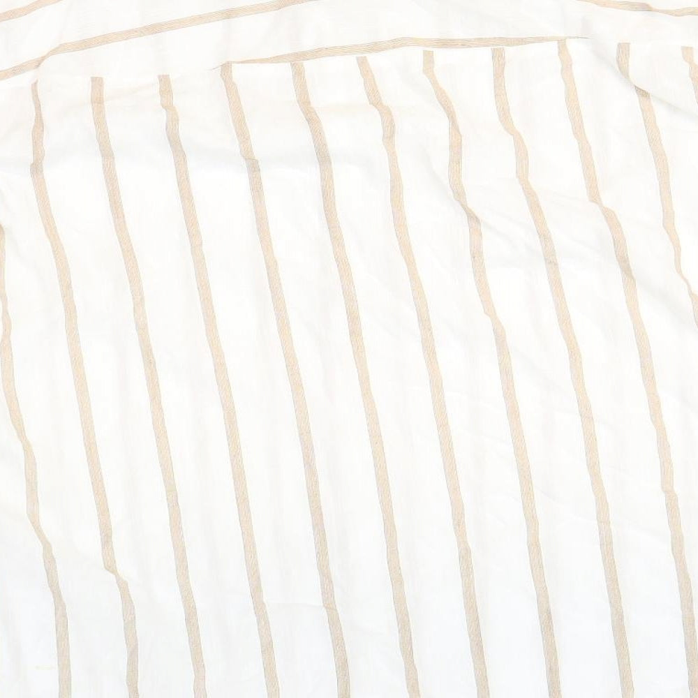 Papaya Womens White Striped Viscose Basic Button-Up Size 10 Collared