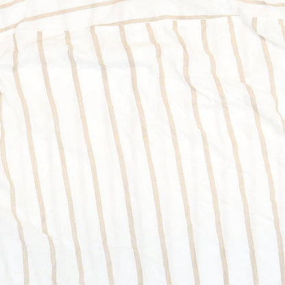 Papaya Womens White Striped Viscose Basic Button-Up Size 10 Collared