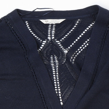 Womens UK Size 14 BHS Blue Cardigan Jumper