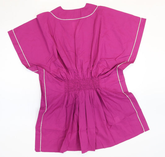 Spirit Womens Pink 100% Cotton Fit & Flare Size L V-Neck Pullover