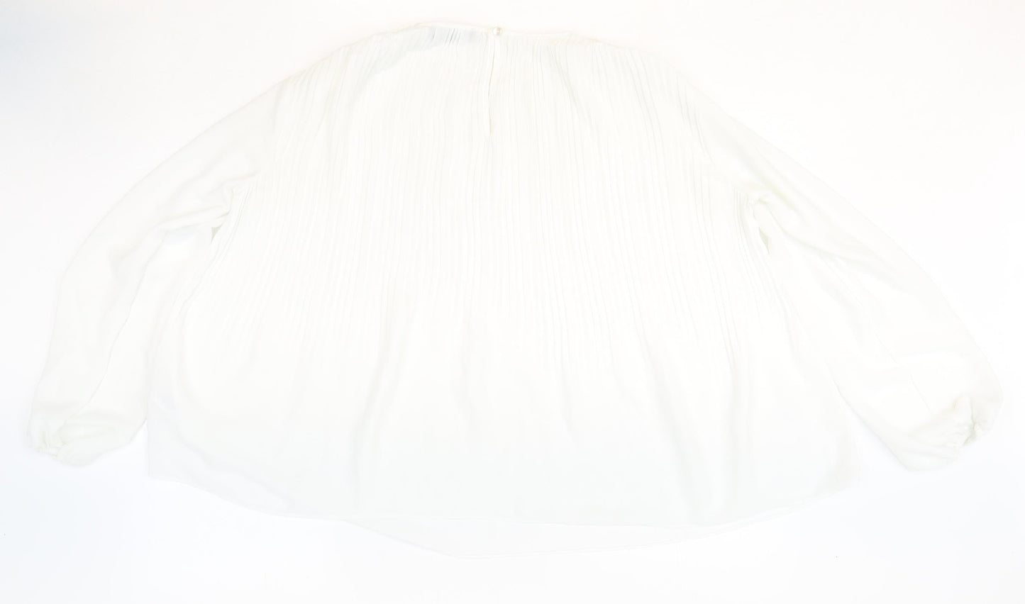 Primark Womens White Polyester Basic Blouse Size 6 Round Neck