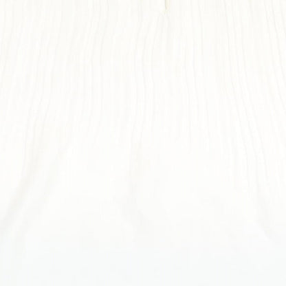 Primark Womens White Polyester Basic Blouse Size 6 Round Neck