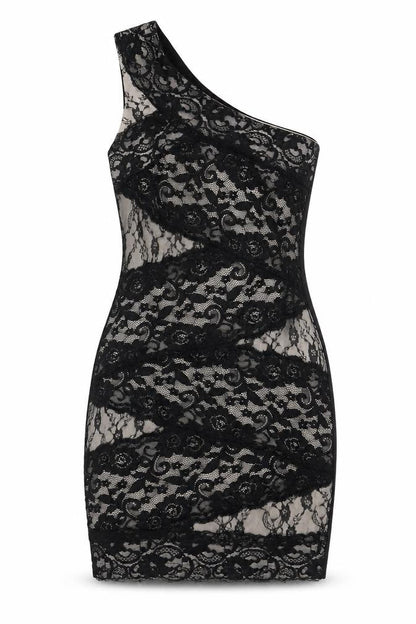Lipsy Womens Black Geometric Polyester Fit & Flare Size 8 Round Neck Zip