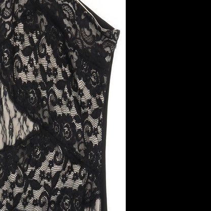 Lipsy Womens Black Geometric Polyester Fit & Flare Size 8 Round Neck Zip
