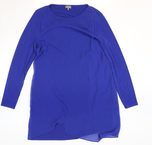 Phase Eight Womens Blue Polyester A-Line Size 14 Round Neck Pullover