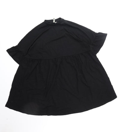 ASOS Womens Black Cotton T-Shirt Dress Size 4 Round Neck Pullover