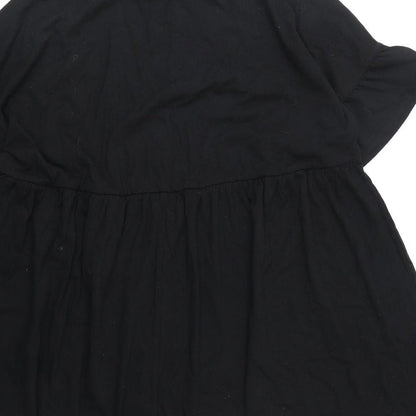 ASOS Womens Black Cotton T-Shirt Dress Size 4 Round Neck Pullover