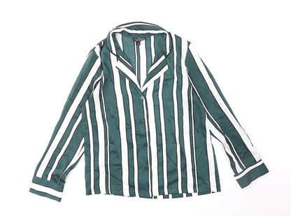 Womens UK Size 8 Topshop Green Basic Button-Up