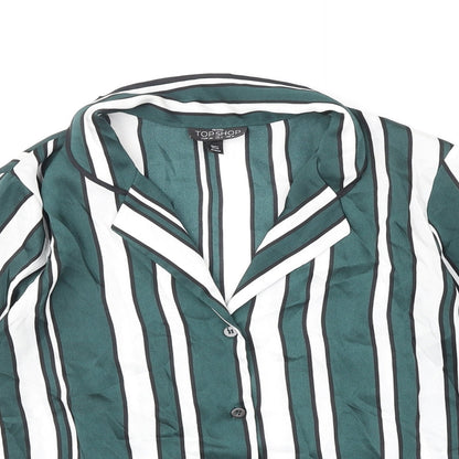 Womens UK Size 8 Topshop Green Basic Button-Up