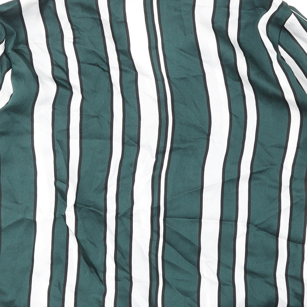 Womens UK Size 8 Topshop Green Basic Button-Up
