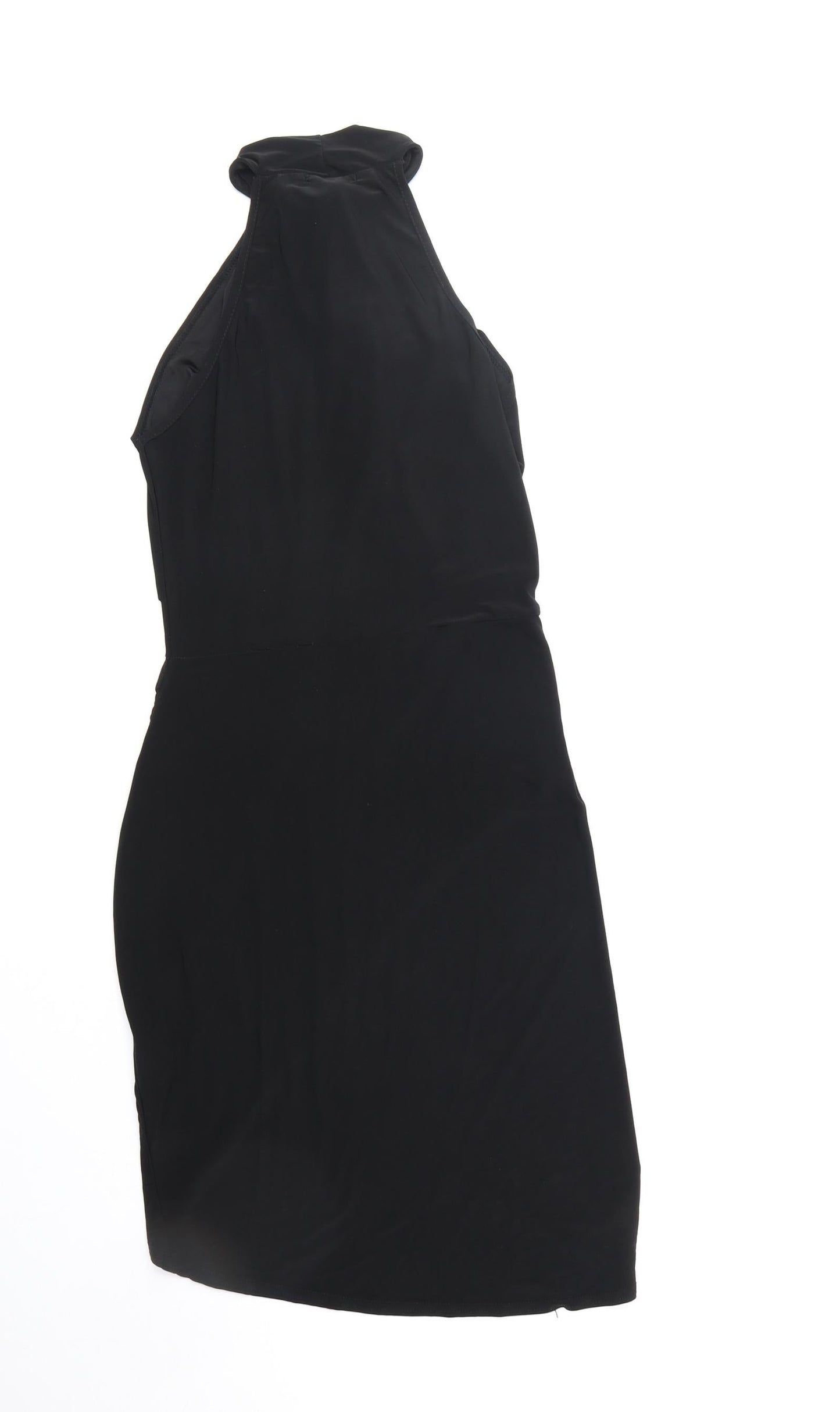 Boohoo Womens Black Polyester Bodycon Size S Round Neck Pullover