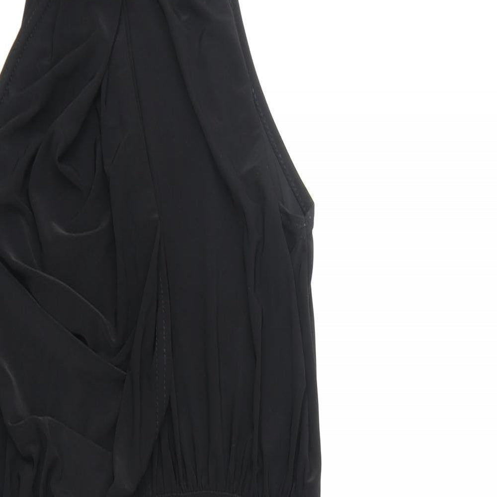 Boohoo Womens Black Polyester Bodycon Size S Round Neck Pullover