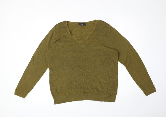Womens UK Size M Wallis Green Pullover Jumper