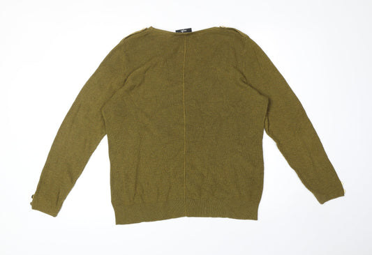 Womens UK Size M Wallis Green Pullover Jumper