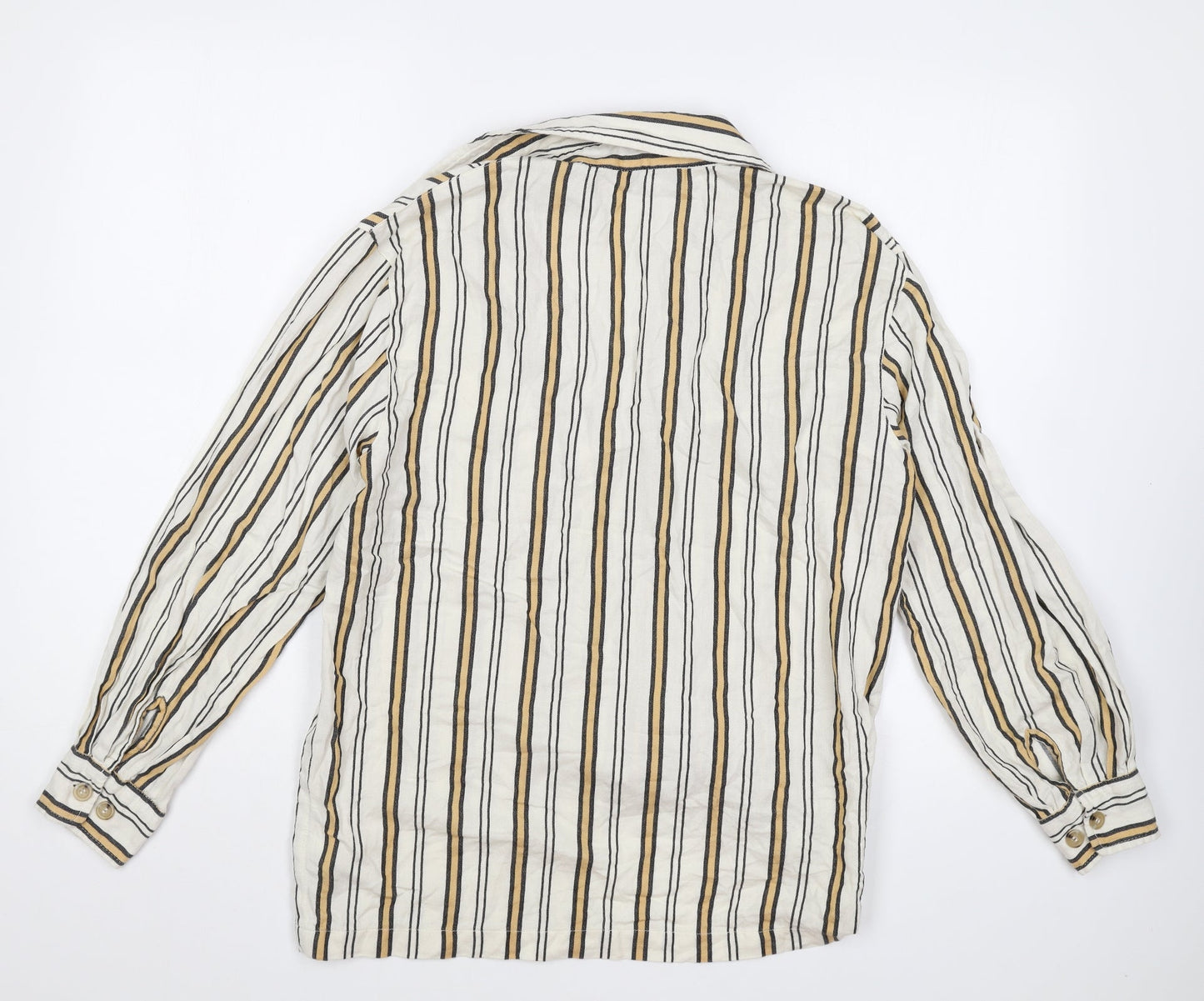 Womens UK Size 6 Topshop Beige Basic Button-Up