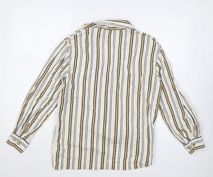 Womens UK Size 6 Topshop Beige Basic Button-Up