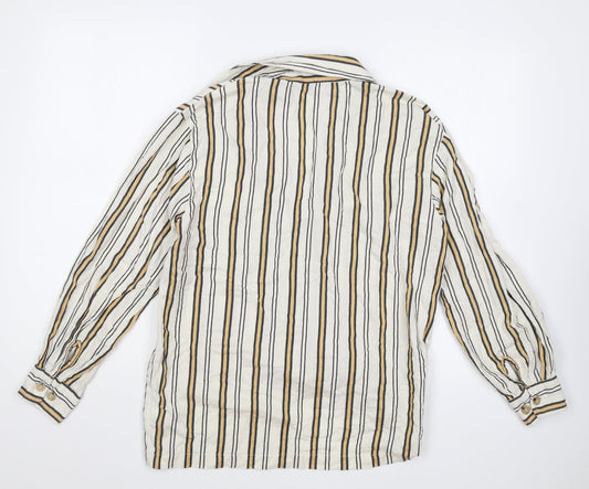 Womens UK Size 6 Topshop Beige Basic Button-Up