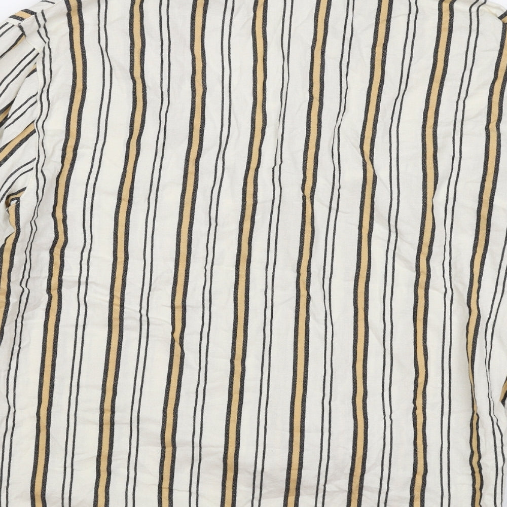Womens UK Size 6 Topshop Beige Basic Button-Up