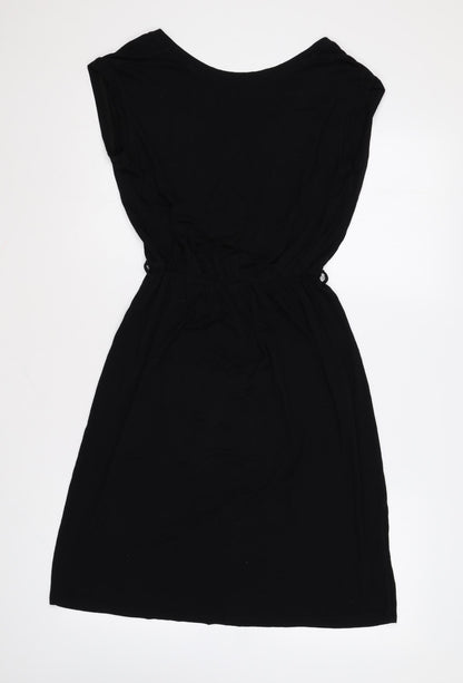 Dorothy Perkins Womens Black Polyester A-Line Size 8 Round Neck Pullover