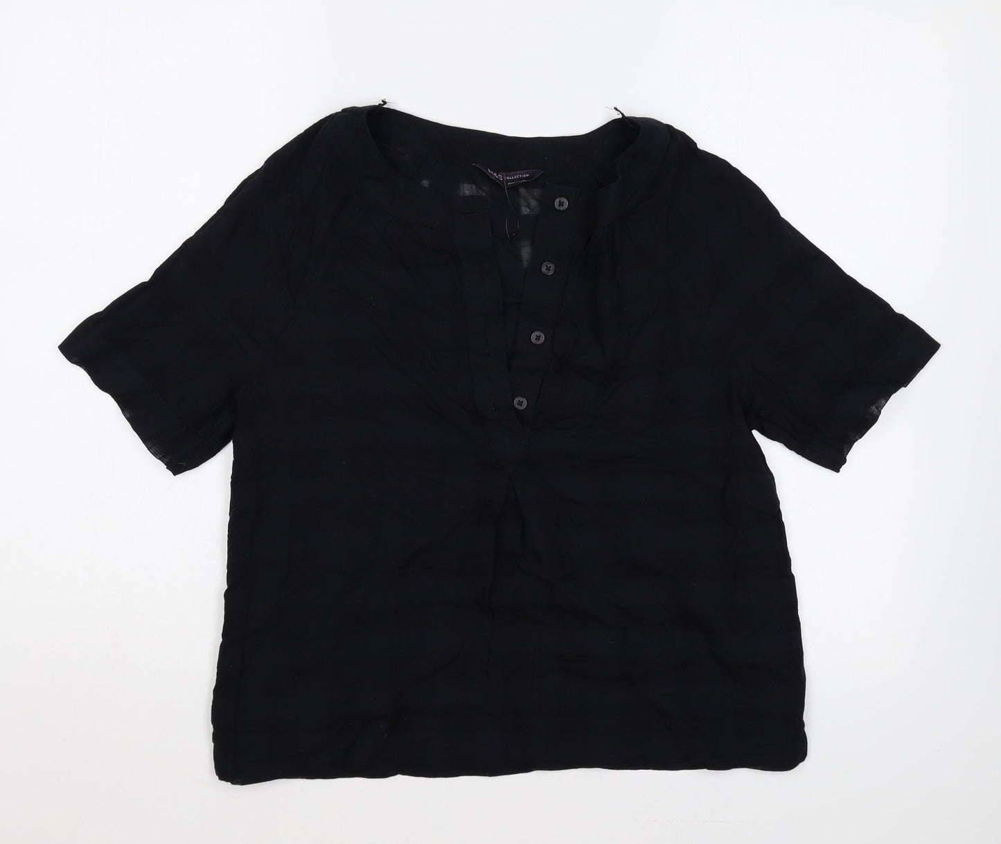 Womens UK Size 6 Marks and Spencer Black Basic Blouse