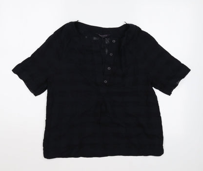 Womens UK Size 6 Marks and Spencer Black Basic Blouse