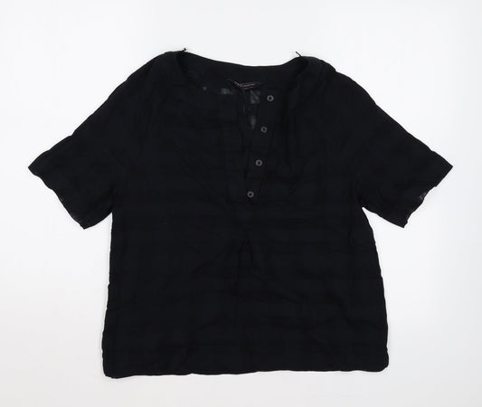 Womens UK Size 6 Marks and Spencer Black Basic Blouse