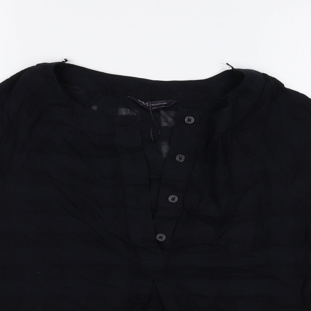 Womens UK Size 6 Marks and Spencer Black Basic Blouse