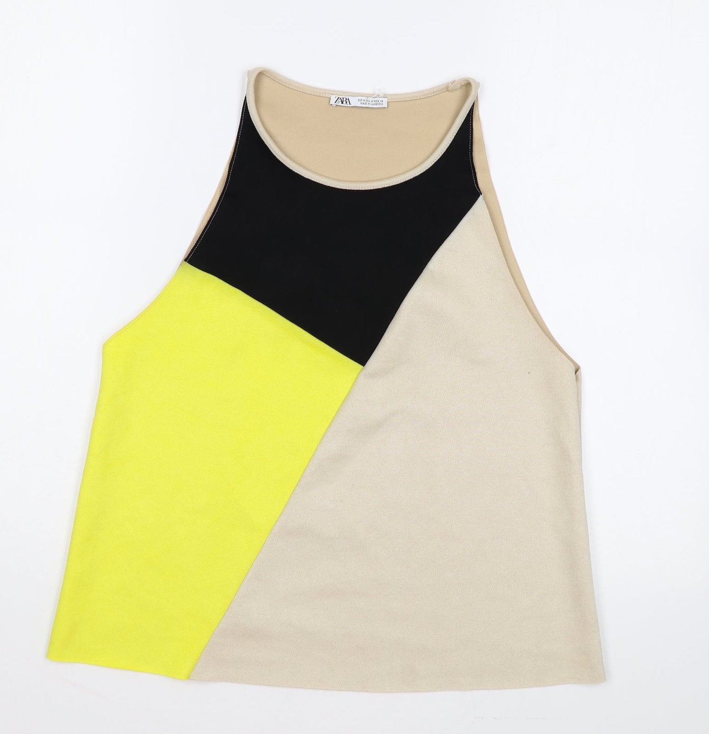 Womens UK Size M Zara Beige Basic Tank