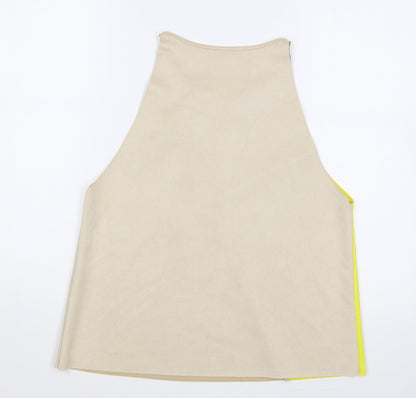 Womens UK Size M Zara Beige Basic Tank