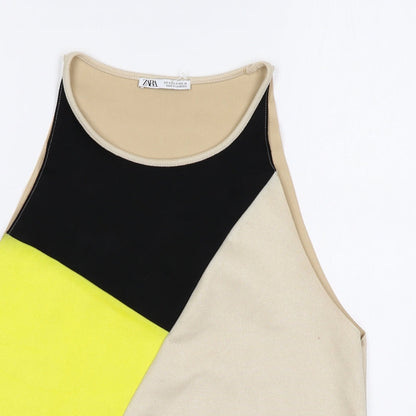 Womens UK Size M Zara Beige Basic Tank