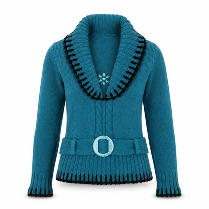 Saloos Womens Blue Round Neck Acrylic Pullover Jumper Size M