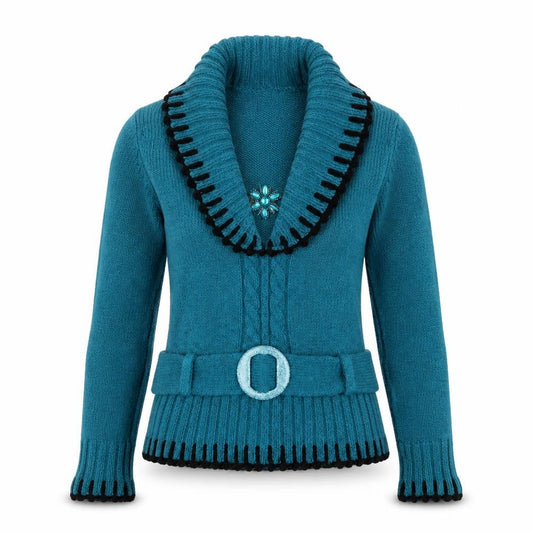 Saloos Womens Blue Round Neck Acrylic Pullover Jumper Size M