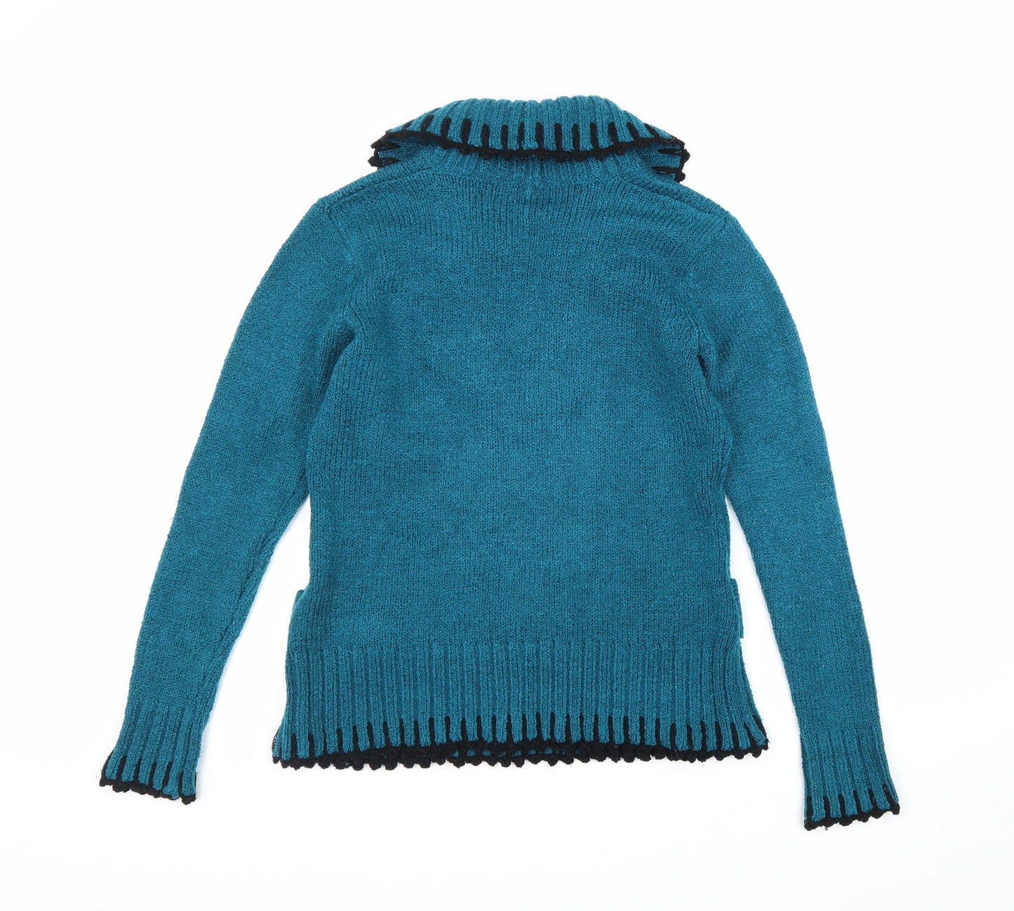 Saloos Womens Blue Round Neck Acrylic Pullover Jumper Size M