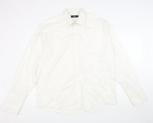 Mens UK Collar Size 16.5 Marks and Spencer Smart White  Dress Shirt