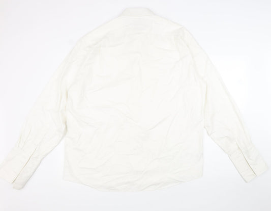 Mens UK Collar Size 16.5 Marks and Spencer Smart White  Dress Shirt