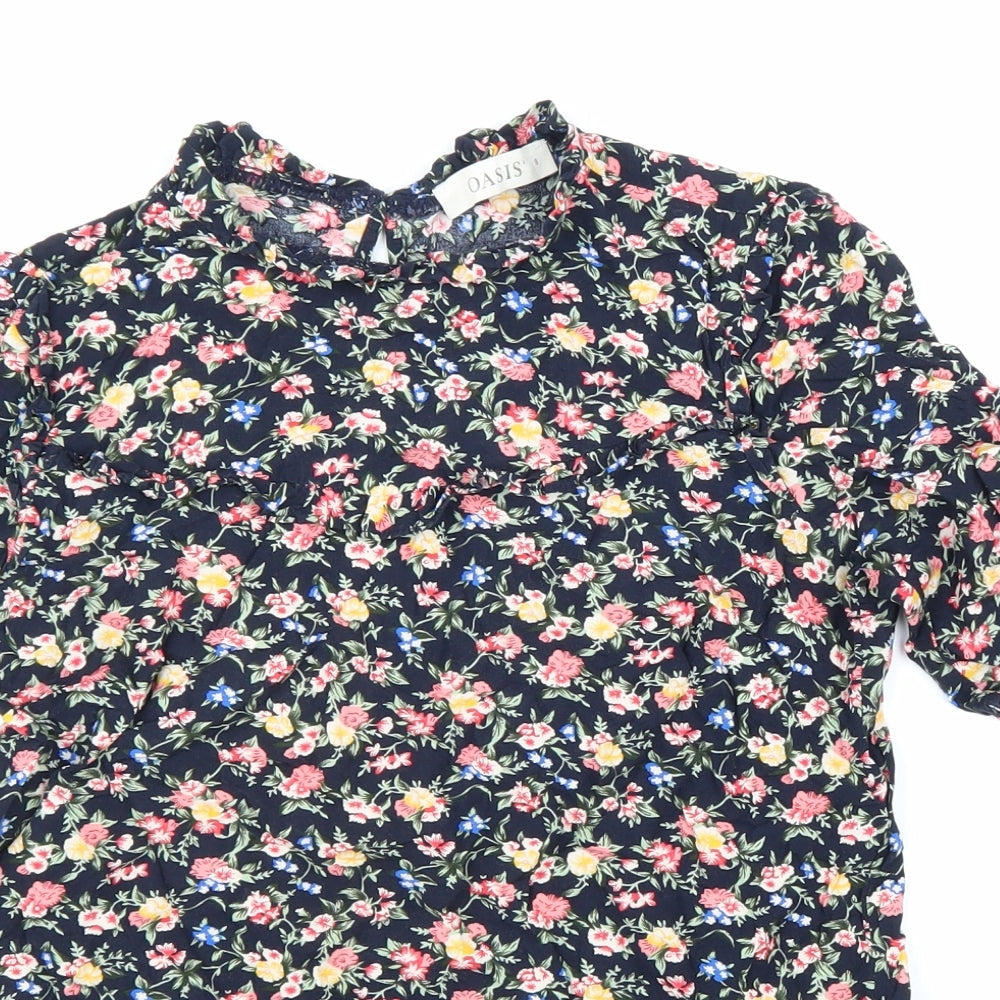 Womens UK Size 8 Oasis Black Basic Blouse