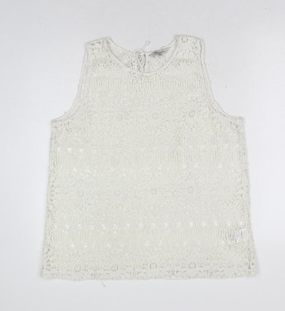 Womens UK Size 16 Peacocks White Basic Blouse