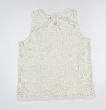 Womens UK Size 16 Peacocks White Basic Blouse