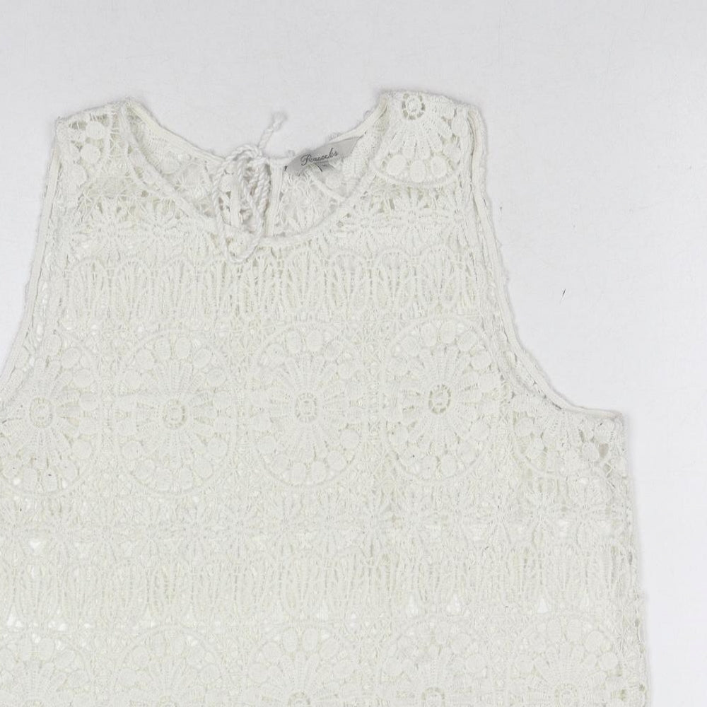 Womens UK Size 16 Peacocks White Basic Blouse