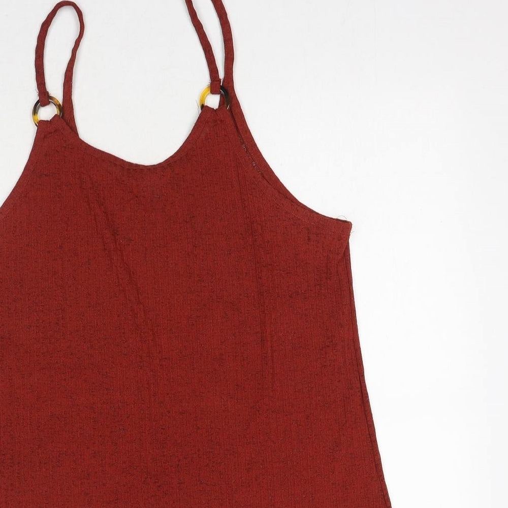 Primark Womens Orange Polyester Tank Dress Size XL Round Neck Pullover